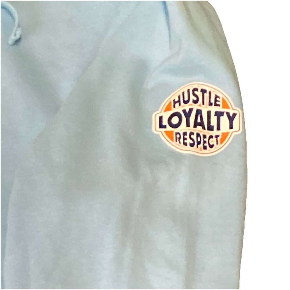WWE Authentic John Cena U Can't See Me Never Give Up Light Blue Hoodie XLarge - Picture 4 of 8